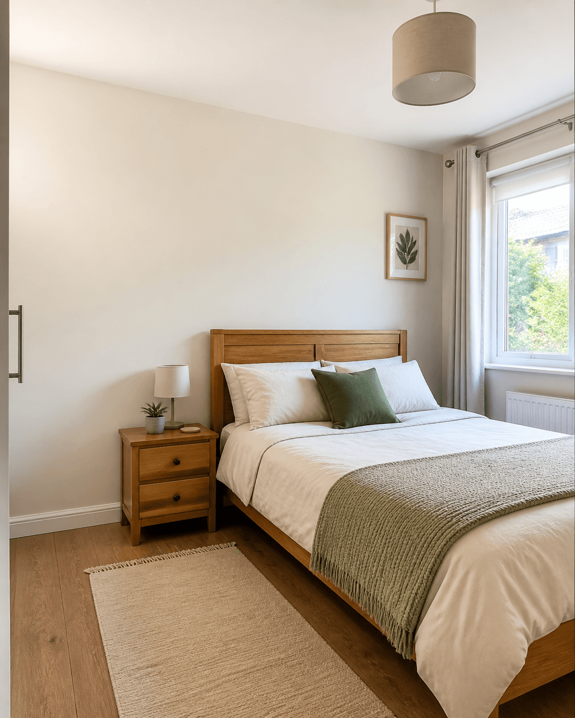A bright furnished spare bedroom ready to be listed